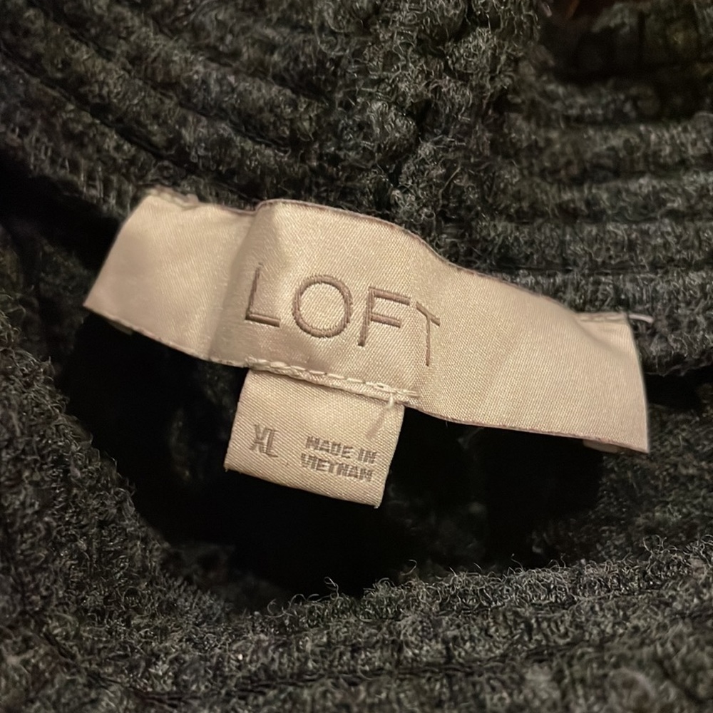 LOFT women’s gray ruffle neck tunic top XL - Picture 5 of 6